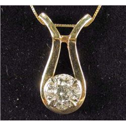 14K GOLD AND DIAMOND PENDANT W/ CHAIN