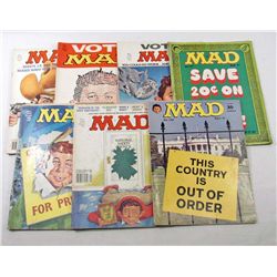 LOT OF 7 VINTAGE MAD MAGAZINES