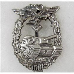 GERMAN NAZI LUFTWAFFE TANK BATTLE BADGE - 50 ACTIONS
