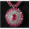 Image 2 : 14K GOLD LADIES RUBY AND DIAMOND NECKLACE