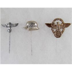 LOT OF 3 GERMAN NAZI STICK PINS