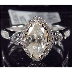 18K WHITE GOLD LADIES DIAMOND UNITY RING - SIZE 6.5