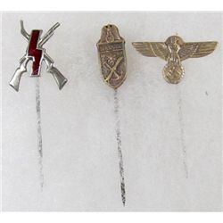 LOT OF 3 GERMAN NAZI STICK PINS
