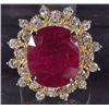 Image 1 : 14K GOLD LADIES RUBY AND DIAMOND RING - SIZE 8
