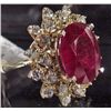 Image 3 : 14K GOLD LADIES RUBY AND DIAMOND RING - SIZE 8