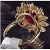 Image 4 : 14K GOLD LADIES RUBY AND DIAMOND RING - SIZE 8
