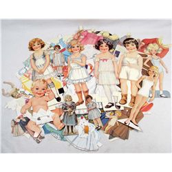 LOT OF VINTAGE PAPER DOLLS W/ CLOTHES