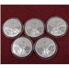 Image 1 : LOT OF 5 2008 WALKING LIBERTY SILVER DOLLARS - UNC.