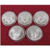 Image 2 : LOT OF 5 2008 WALKING LIBERTY SILVER DOLLARS - UNC.