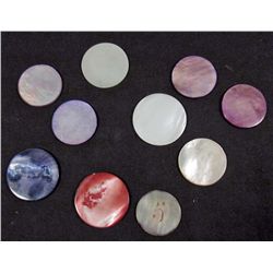 RARE LOT OF 10 OLD WEST MOTHER OF PEARL GAMBLING POKER CHIPS