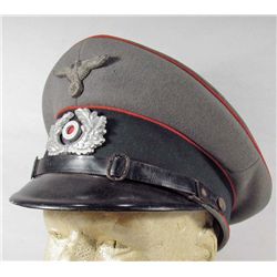 RARE GERMAN NAZI ARMY ARTILLERY NCO MILITARY VISOR CAP