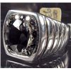 Image 2 : STERLING SILVER MEN'S SAPPHIRE AND DIAMOND RING - SIZE 10.75