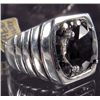 Image 3 : STERLING SILVER MEN'S SAPPHIRE AND DIAMOND RING - SIZE 10.75