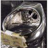Image 4 : STERLING SILVER MEN'S SAPPHIRE AND DIAMOND RING - SIZE 10.75