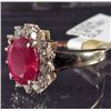 Image 2 : 14K GOLD LADIES RUBY AND DIAMOND RING - SIZE 6.5
