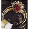 Image 4 : 14K GOLD LADIES RUBY AND DIAMOND RING - SIZE 6.5