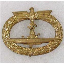 GERMAN NAZI NAVAL U-BOAT SUBMARINE BADGE