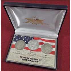 SET - 3 CENTURIES OF SILVER DOLLARS IN CASE