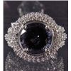 Image 1 : 14K WHITE GOLD LADIES TANZANITE AND DIAMOND RING - SIZE 7.25