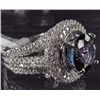 Image 3 : 14K WHITE GOLD LADIES TANZANITE AND DIAMOND RING - SIZE 7.25