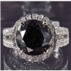 Image 1 : 14K WHITE GOLD LADIES BLACK AND WHITE DIAMOND RING - SIZE 7