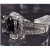 Image 2 : 14K WHITE GOLD LADIES BLACK AND WHITE DIAMOND RING - SIZE 7