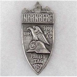 RARE GERMAN NAZI 1929 NURNBERG PARTY TAG BADGE