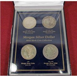 SET - 4 MORGAN SILVER DOLLARS W/ COA IN CASE