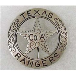 OLD WEST TEXAS RANGERS CO A COWBOY ERA LAW BADGE