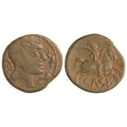 As. - CELSE. - Anv.: Cabeza masculina a derecha, delante dos delfines, detrás CEL. Rev.: Jinete con