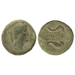 As. - KETOVION. - Anv.: Cabeza de Neptuno a derecha, detrás tridente. Rev.: Delfines a derecha, entr