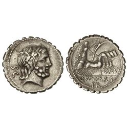 Denario. - 83-82 a.C. - ANTONIA-1. - Q. Antonius Balbus. - Rev.: Victoria en cuadriga a derecha con