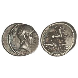 Denario. - 56 a.C. - MARCIA-28. - C. Marcius Philippus. - Rev.: Estatua ecuestre a derecha, sobre un