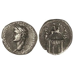 Denario. - Acuñada el 41-54 d.C. - NERÓN DRUSO. - Anv.: NERO CLAVDIVS DRVSVS GERMANICVS IMP. Cabeza