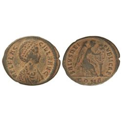 Maiorina. - Acuñada el 383-388 d.C. - ELIA FLACILA. - Anv.: AEL. FLACCILLA AVG. Busto a derecha pein