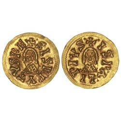 Triente. - SISEBUTO (612-621). - ISPALI (Baética). - Anv.: SISEBVTVS RE. Rev.: ISPLI PIVS. AU. M