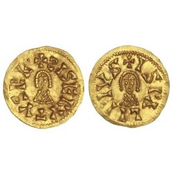 Triente. - SISEBUTO (612-621). - ISPALI (Baética). - Anv.: ISEBVTVS RE. Rev.: ISPALI PIVS. AU. Mi