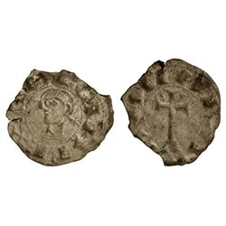 Óbolo. - GARCÍA IV. - Anv.: GARCIA REX. Efigie a izquierda. Rev.: (N)AVARA. Cruz latina sobre peñasc