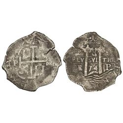 8 Reales. - 1674. - - POTOSÍ. - E. - 26,60 grs. Cal-349. MBC-/MBC. - -