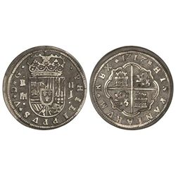 2 Reales. - 1717. - SEGOVIA. - J. - Pátina oscura. (Golpecito de punzón en reverso). Cal-1387. MBC+.