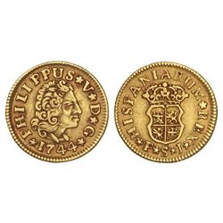 1/2 Escudo. - 1744. - SEVILLA. - P.J. - Cal-586. MBC+. - -