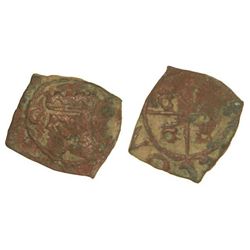 Dinero. - ZARAGOZA. - Anv.: Cabeza coronada a izquierda. Fecha no visible. RARÍSIMA. Cal-62. MBC-. -