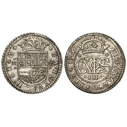 2 Reales. - 1709. - BARCELONA. - (Rotura de cuño en leyenda del anverso). Cal-25. EBC-. - -