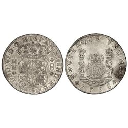 8 Reales. - 1758. - MÉXICO. - M.M. - 27,2 grs. Columnario. (Manchita en reverso). Cal-343. MBC+. - -