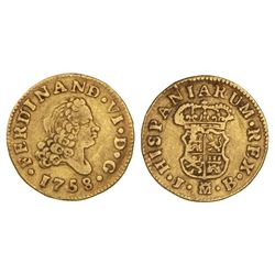 1/2 Escudo. - 1758. - MADRID. - J.B. - Cal-256. MBC-. - -