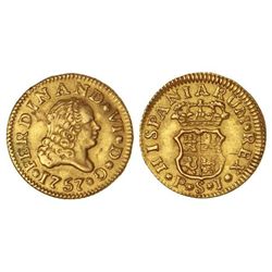 1/2 Escudo. - 1757. - SEVILLA. - P.J. - (Rayitas de ajuste en reverso. Rayas y golpecito en anverso)