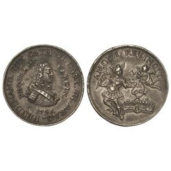 Medalla Proclamación. - 1746. - BARCELONA. - Rev.: AMORE REVINCIT. AR. Ø 27 mm. Pátina. He-1. EBC-.
