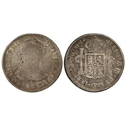 2 Reales. - - 1773. - - LIMA. - - M.J. - - (Rayita en anverso). MUY RARA. CCT-No cat. BC/BC+. - -