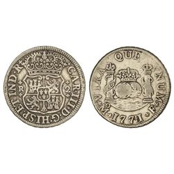 2 Reales. - 1771. - MÉXICO. - F. - Columnario. ESCASA. Cal-1336. MBC-. - -