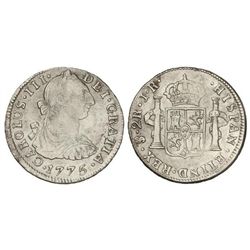 2 Reales. - 1775. - POTOSÍ. - J.R. - (Acuñación floja en parte de reverso). Cal-1385. (MBC+). - -
